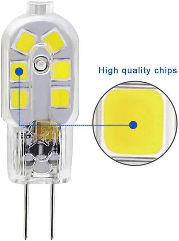 G4 LED 3W lyspære, 200LM, AC/DC12V, tilsvarende 25W, 5 stk.