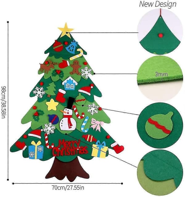 Julgran i filt, DIY Julgran DIY Julkit Hängande Replika För Barn Julklapp, 2158