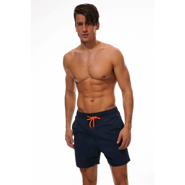 Badbyxor för män Snabbtorkande Mesh Foder Simbyxor Pojkar Strandshorts Svarta Blå Röda Boardshorts Badkläder Surfshorts（L）