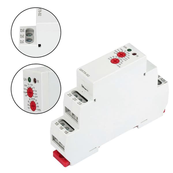 Mini Enkelfunktions Kontroll Din-skena Tidsrelä AC/DC 12V-240V GRT8-B2