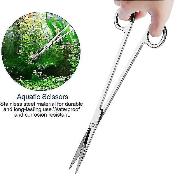 Akvarium Aquascaping Kit 5 i 1 Rostfritt Stål Akvarietank Vattenväxtverktygssats Tänger Saxar Spatel