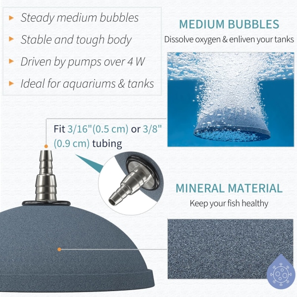Akvarie 10 cm brød luftsten boblediffusor frigivelsesværktøj til luftkompressorer fiskebeholdere spande damme og DWC-reservoirer