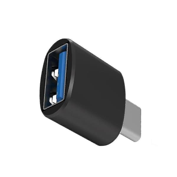 USB-A til USB-C adapter, 3 cm - Svart