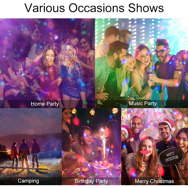 USB Mini Disco Lys, 3 Pakker, Lydaktiverte Festlys