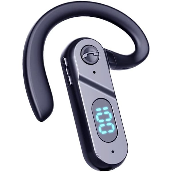 Bluetooth-headset, benledningshörlurar, trådlösa Bluetooth-hörlurar med mikrofon, on-ear-headset (svart)