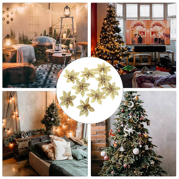 Juledekorasjon Julesimuleringsblomst for dekor 18 stk