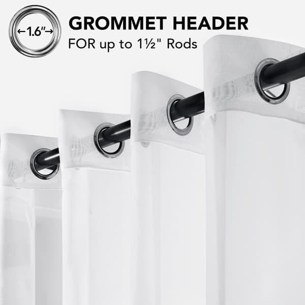 Gardiner transparenta öljetter transparenta 260x140 cm vit set om 2