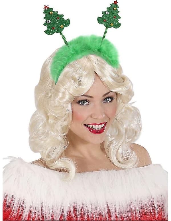 Grönt julgransdiadem med julpäls