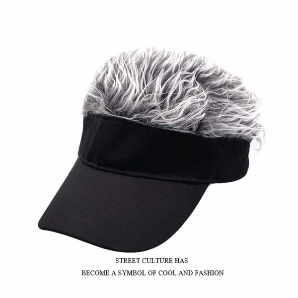 Baseball Caps Solskærm Hat med Paryk Hår Hatte Spiked Visors Justerbar Solskærm Hat Paryk Peaked Baseball Cap til Kvinder Mænd Udendørs Cap
