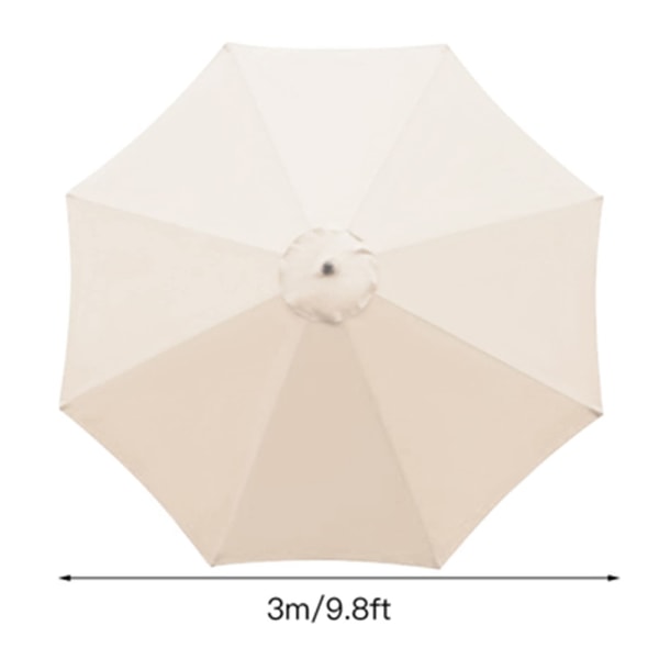 Replacement cover for parasol, 8 ribs, 3 m, waterproof, anti-UV, replacement fabric, beige