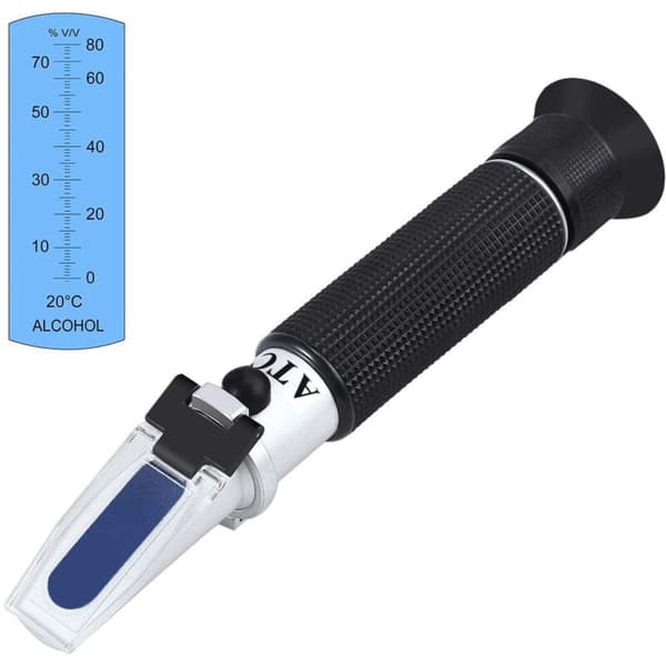Refraktometer med ATC 0-80% Vinometer Testare pH-mätare - Exakt pH-mätning efter volym Längd: 20 cm / Bredd: 10 cm / Höjd: 5 cm