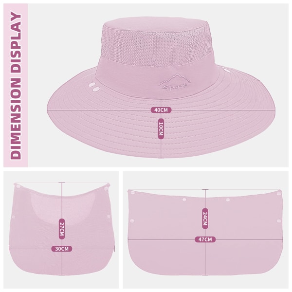 Fishing Hat for Men Outdoor Sun Protection Hat Hiking Bucket Hat with Removable Mesh Face Cover Neck Flap