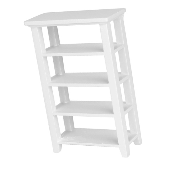 Træ 4-lags hylde display rack til 1:12 dukkehus miniature møbelmodel