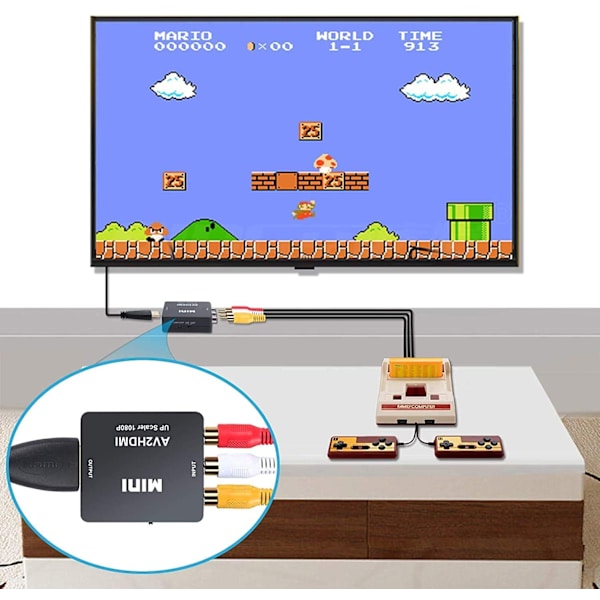 AV til HDMI-adapter Mini AV CVBS til HDMI-adapter