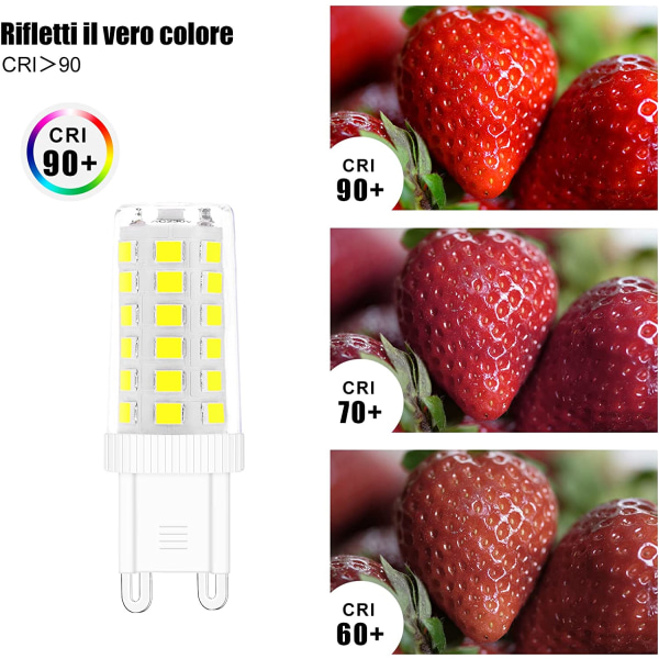 G9 LED Bulbs, 5W Equivalent 40W Halogen Lamp White 6000K 6 Pack