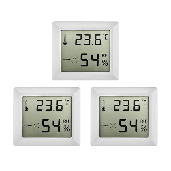 Digitalt termometer hygrometer, rumtermometer, 3 stk. indendørs termo-hygrometer temperaturfugtighedsmåler til rum, kontor, drivhus