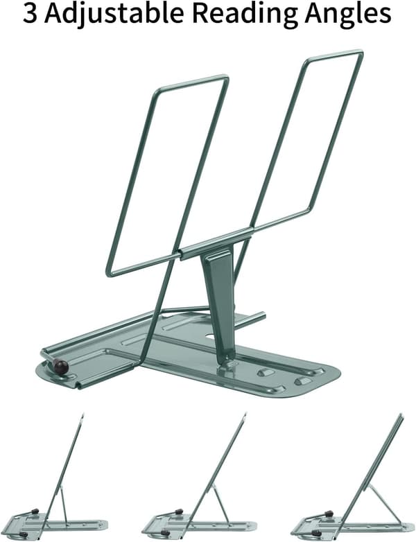 Bokstativ for lesing, bokholder kokebokstativ (Morandi Green)