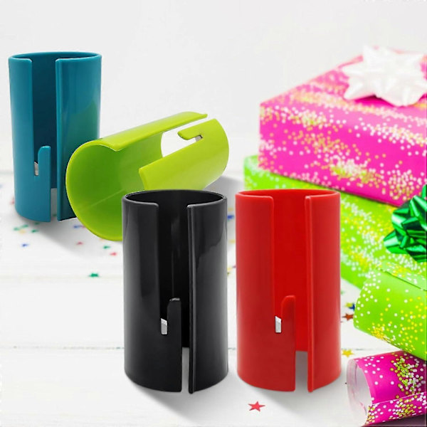 Inslagningspappersskärare för rullar, 4-pack Glidande presentpapperskärare, Bärbar julpapperskärare