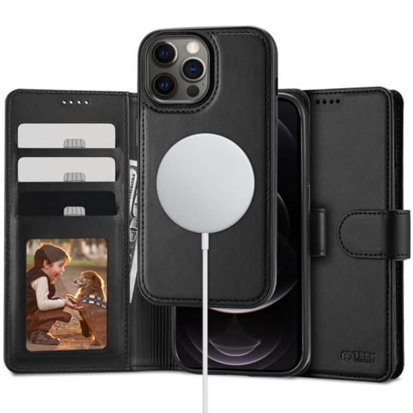 Tech-Protect Wallet MagSafe Case for iPhone 12/12 Pro - Matte Black