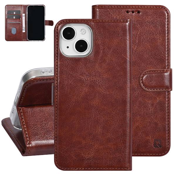 iPhone 15 3-korts fodral brun