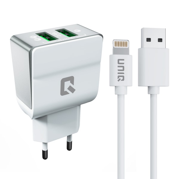 Dual Port 2.1A reseladdare - Apple Lightning