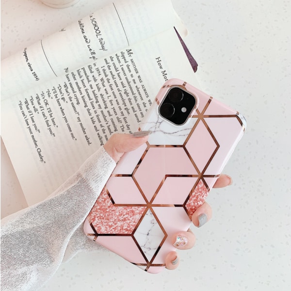 Marmorskal till iPhone X/XS rosa