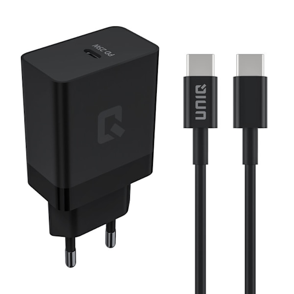 Snabbladdare PD 25W Adapter med USB Type-C kabel - Svart