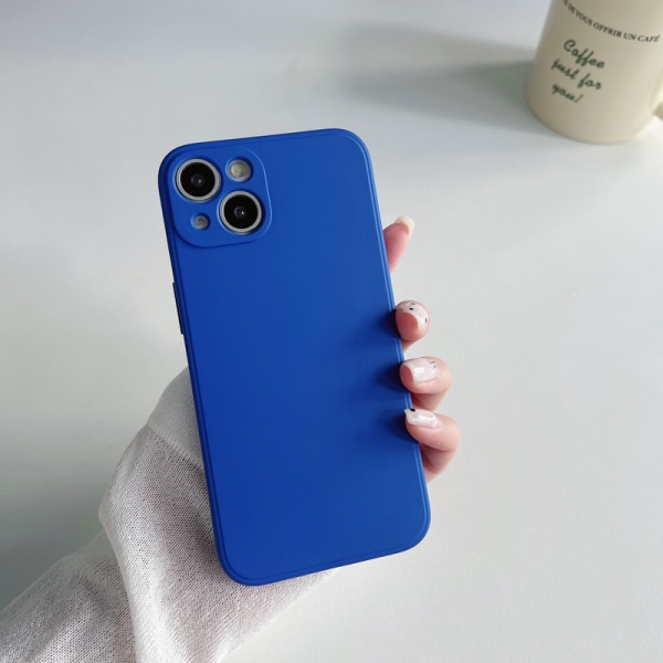 iPhone 14 Matte Silicone Case blå