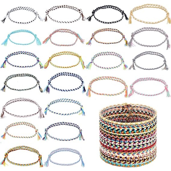 Venskab armbånd, 22 stk. Nyhed armbånd vævet håndlavede venskab armbånd til piger, Boho vævet flettet armbånd