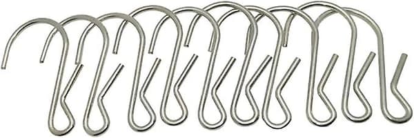 10-pack polerade metallklämkrokar, håller 4,5 kg