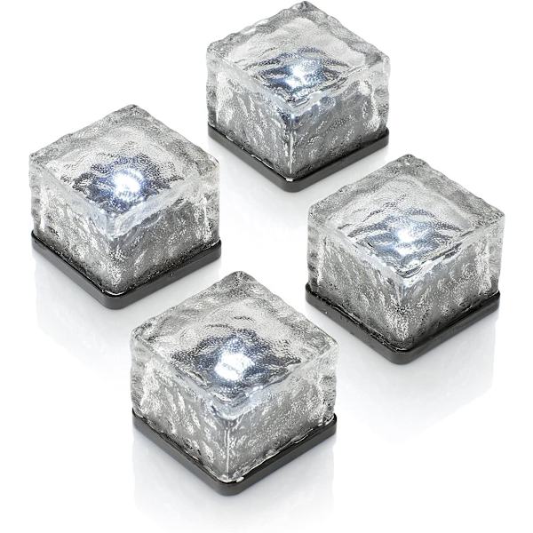 Solcelled LED Frosted Glas Havebelysning til Udendørs Landskabsbelysning og Terrasse - 4 Pak