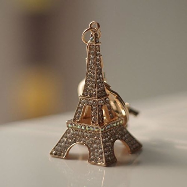 Tekokivi Eiffel-tornin muotoinen avaimenperä, kristalli Eiffel-tornin avaimenperä, söpö