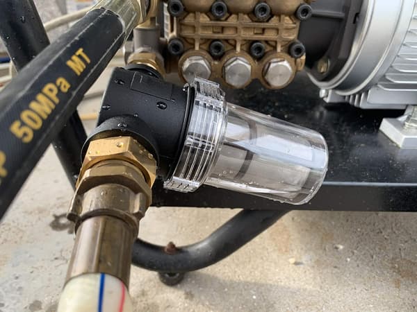 Havefilter til vandslange til trykvaskers vandindløb, inline sedimentfilter, 40 mesh si, ekstra 100 mesh