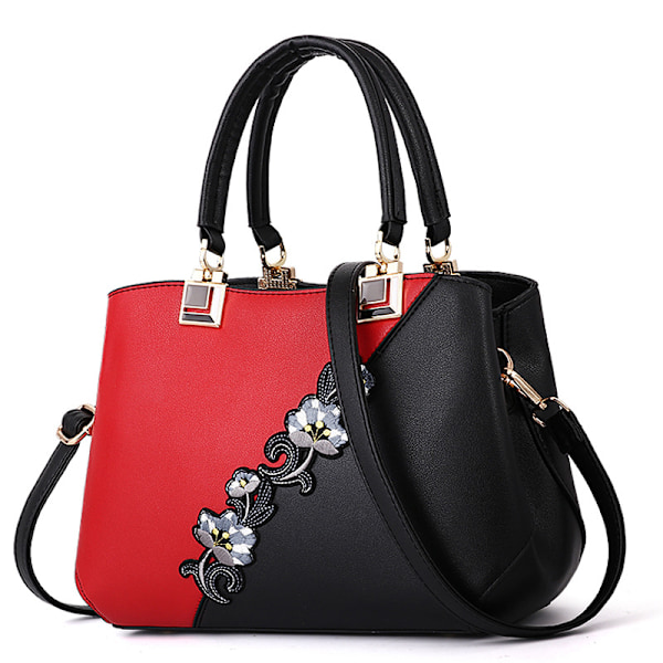 Dametasker Blomstermønster Crossbody Tasker Pom Pom Dekoration Håndtasker Tote Tasker til Damer Skuldertaske PU Læder burdeos