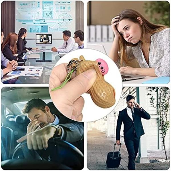 4 stk. Fidget legetøj Klem legetøj Jordnød Klem legetøj Nøglering Ekstrudering Bønne Ært Sojabønne Stressaflastende legetøj til Rygsæk Dekoration