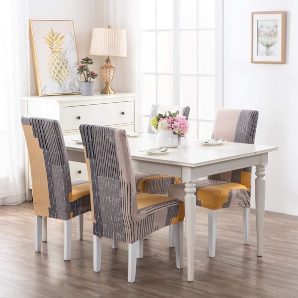 Stolsöverdrag Set om 4, Jacquard Matrumsstolsöverdrag, Gungstolar, Universal Stolsöverdrag, för Matrum, Hotell, Kök