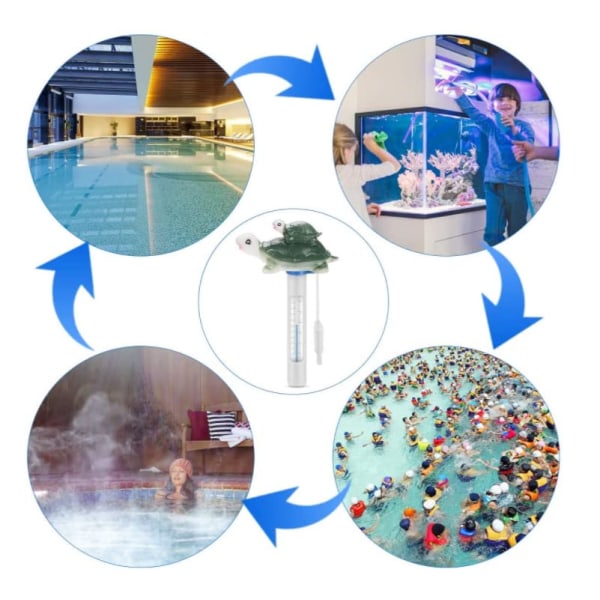 Flytande pooltermometer, Vattentemperaturtermometer med snöre och frukost för alla utomhus- och inomhuspooler, spabad och akvarier