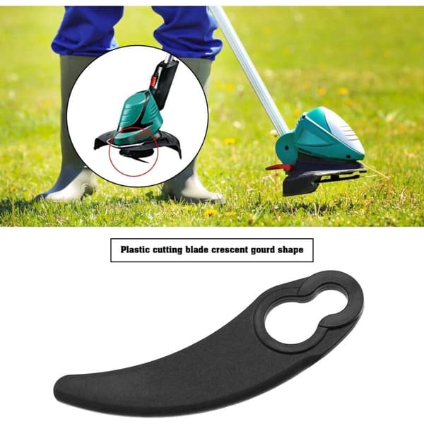 Plastgräsklipparblad Små halvmånar för Challenge 1100W Hover Svart 9 st 5,8*0,9*0,6 cm