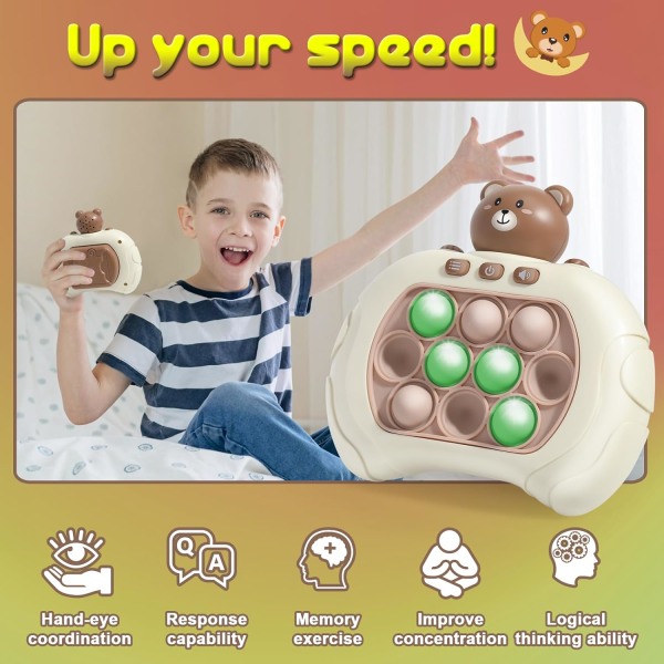 Quick Push Pop Game It Fidget Toys Pro för barn Vuxna, Handhållen pusselspelsmaskin, Squeeze Poppet Sensory, Julfödelsedagspresenter