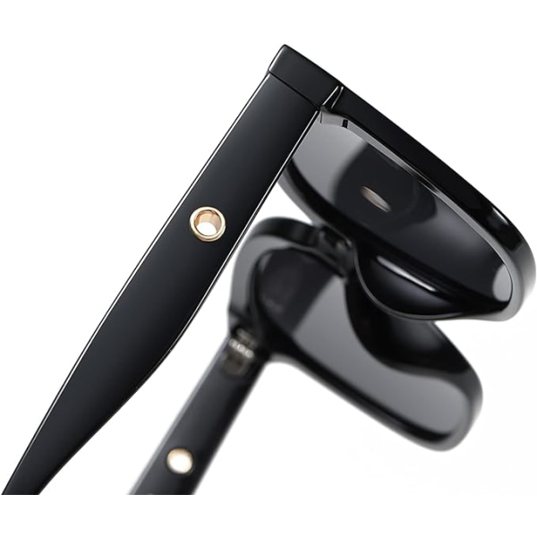 2 kpl Aurinkolasit Naisille Miehille Vintage Suuret Kehykset Naiset Varjot UV400 Aurinkolasit black+black(2 Pack)