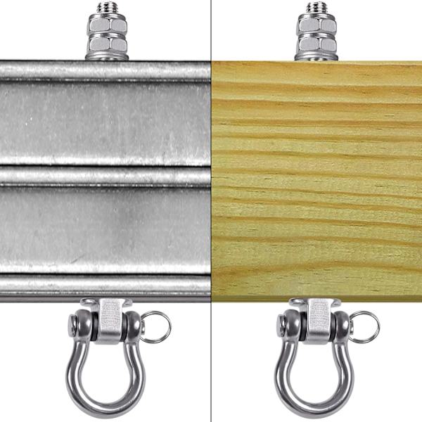 Sæt med 2 Permanente Antirust Rustfrit Stål 304 Heavy Duty Svingophængere, Yoga Hammock Stol Sandsæk, Hardware Sving Sæt