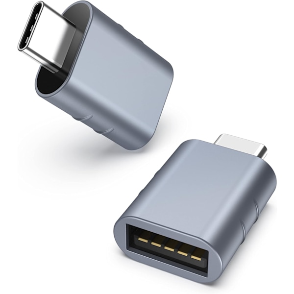 USB C till USB Adapter (2-pack), USB-C Hane till USB3.0 Hona Adapter Kompatibel med MacBook Pro efter 2016, MacBook Air efter 2018 Blue