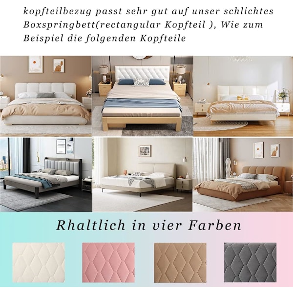 Huvudgavelskydd, huvudgavelskydd dekorativt skydd sovrum förtjockat mjukt paket dammskydd stretch överdrag, mjölkvit, 180 cm (71 tum)