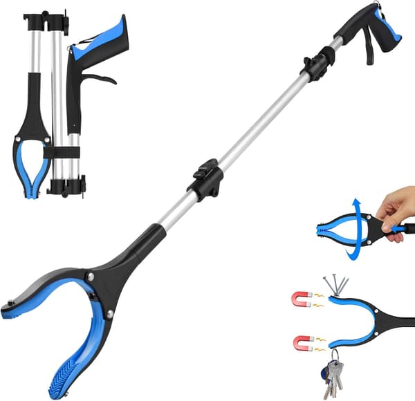 110 cm - Gripehjelp for eldre - Sammenleggbar med solid håndtak og 360° roterende hode - for seniorer