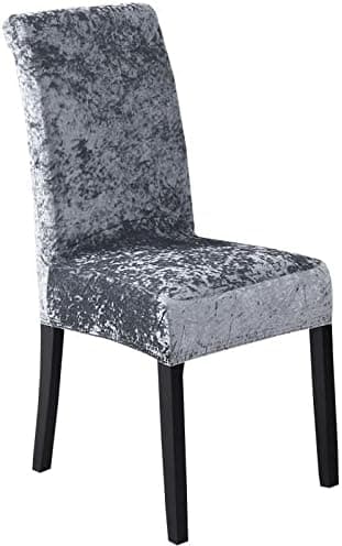 4 st tjocka sammetsstolar överdrag matstolar överdrag elastiskt stretch stolsöverdrag Dark Gray 4pcs