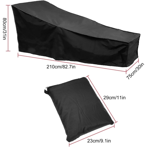 Hage Dekkstol Trekk, 210D Vanntett Støvtett Folding Dekkstol Trekk i Polyester - 210x 75 x 80 CM