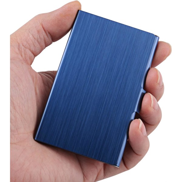 Käyntikorttikotelo, ohut case, metallitaskuinen case blue