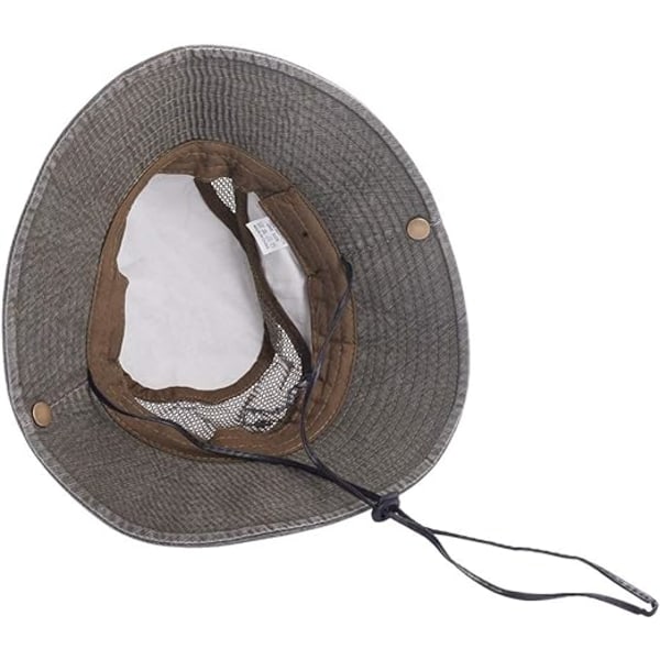 Solhat med UV-beskyttelse - Spandhat, Strandhat, Safarihat, Booniehat, Foldbar Fiskerihat med Åndbar Mesh og Justerbar Hakestropp Dark Green