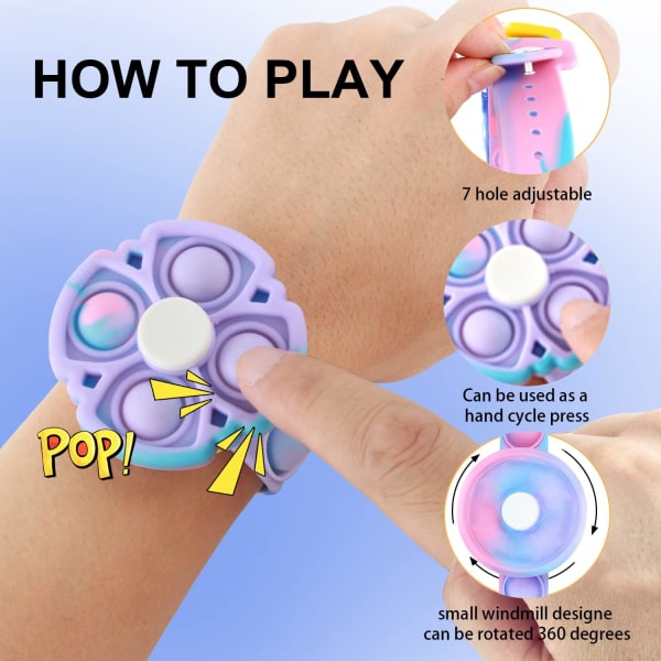 Pop Armband det Fidget Leksaker Pack, Stressavlastning och Anti-Ångest Silikon Armband Fidget Armband Birtyday Festpresenter