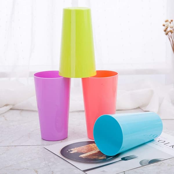 Plastkoppar 12 st 500ML/17.5oz Återanvändbara Koppar Camping Koppar Dricksglas för Inomhus Utomhus Fester Camping, 4 Färger